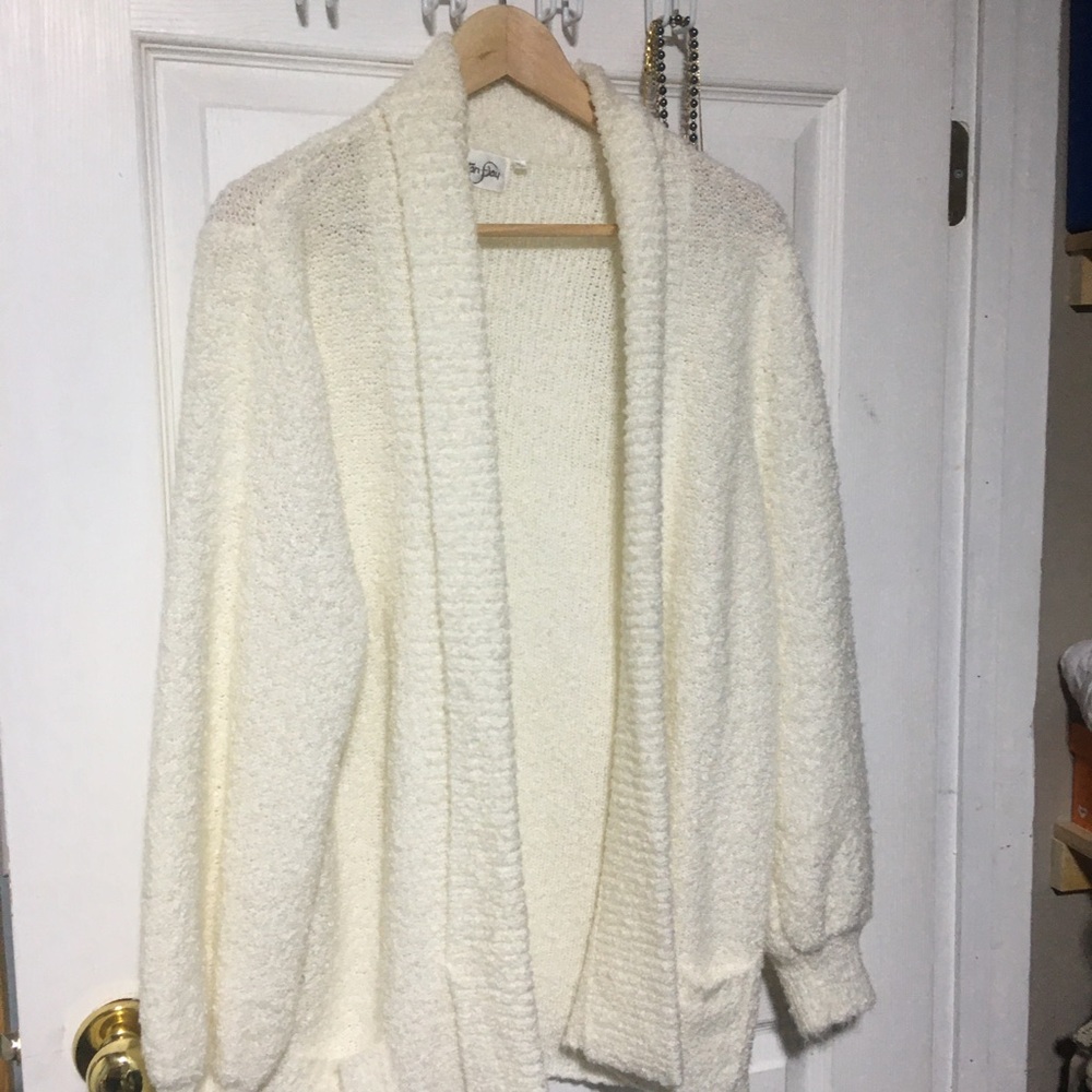 Cozy Cream Open-Front Bouclé Cardigan